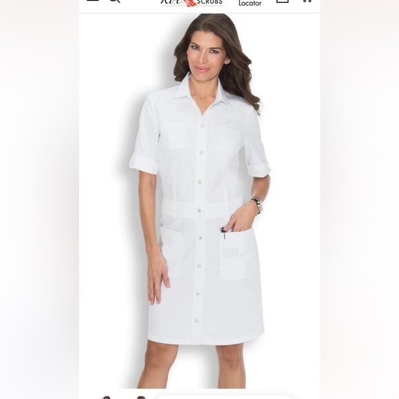 BLACK Drop Waist Scrubs Dress - Picture 1 of 11
